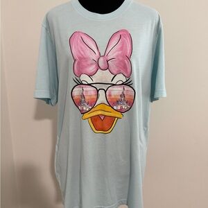 Daisy Duck Light Blue Tee with Pink Graphic